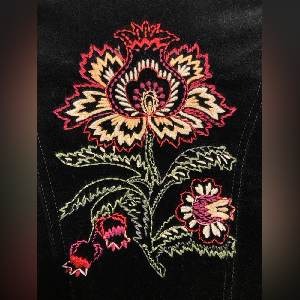 bebe Black Velvet Embroidered Blazer - Picture 7 of 7